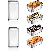 P&P CHEF Mini Loaf Pans Set, 6 PCS Small Bread Loaf Pan for Baking, 6.3 x 3.5 Inch Stainless Steel Baking Pans for Homemade Bread, Meatloaf, Cake and Brownies, Healthy & Non Toxic, Dishwasher Safe