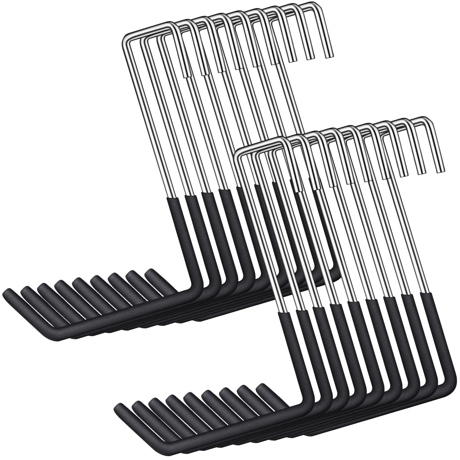 Photo 1 of 18 Pack Heavy Duty Rafter Hooks for Hanging Vinyl Coated Large S Hooks for Hanging Ladder Bike Hangers Garage Storage Organizer Black