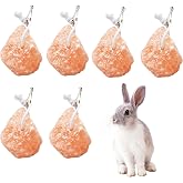 kathson Small Animal Himalayan Salt Lick Block Rabbit Salt Blocks Natural Mineral Salts Chew Treat Supplies for Bunny Hamsters Chinchilla Squirrels Guinea Pig Ferret (6 PCS)