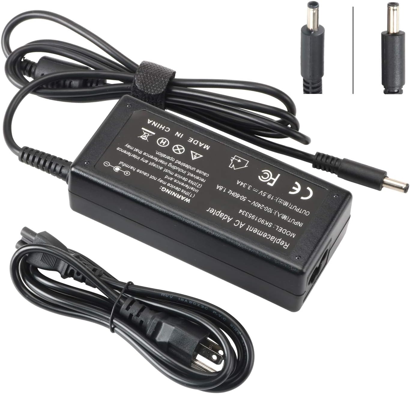65W 19.5V 3.34A Replacement Laptop Ac Adapter Charger for Dell Inspiron 11 3152 3162, 13 7348 I7352 7353,15 5558 3558 3551 3552 5551 5555 5559 5758 7558 Dell XPS 18-Notebook Power Supply Cord Plug