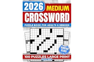 Medium Crossword Puzzle Books for Adults and Seniors 100 Large Print Games: Word Find Puzzles with Verified Clues for Entertaining Brain Workouts (Perfect Gifts for Crossword Lover)