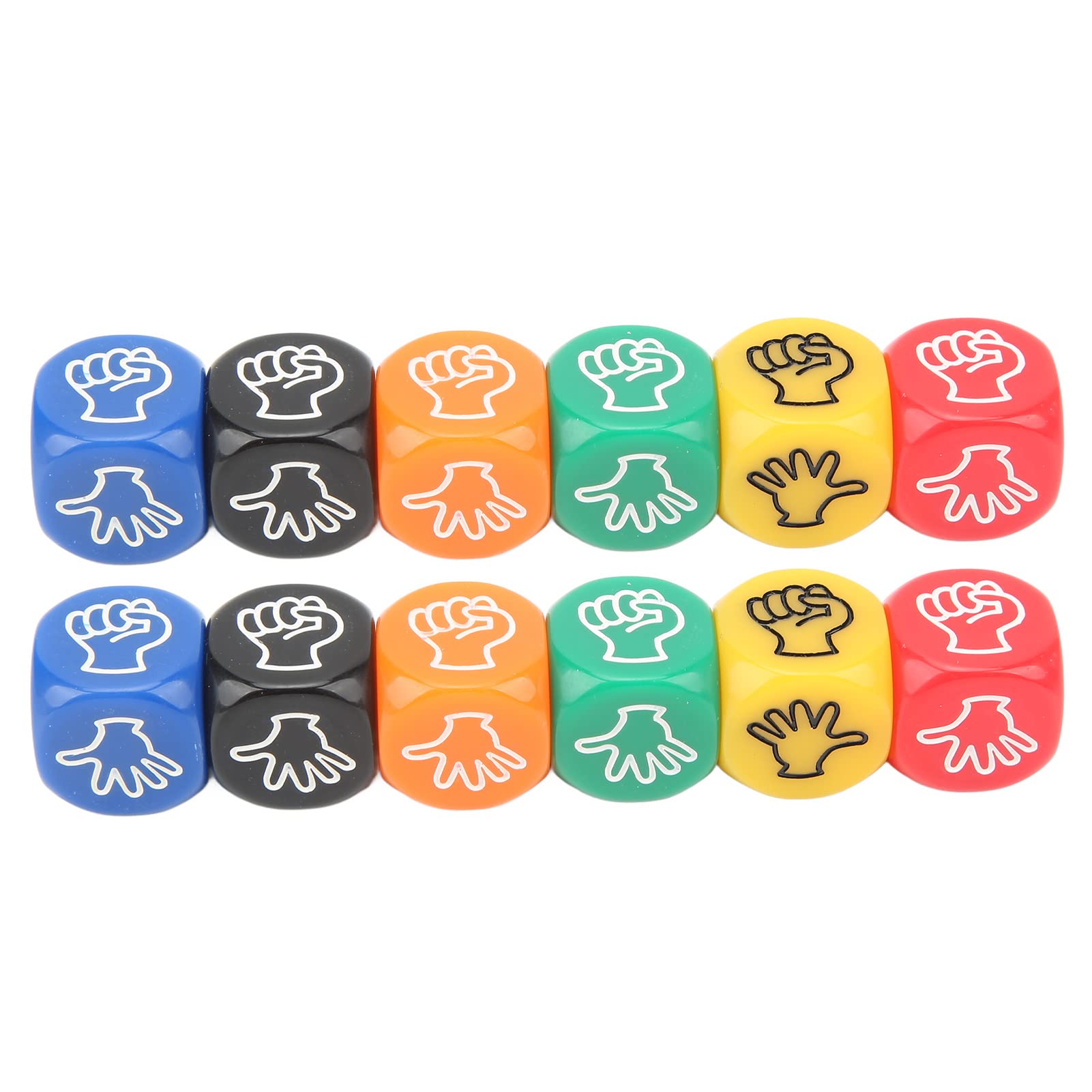 Rock Paper Scissors Dice, 12Pcs 6-Colour Finger Guessing Game Set for Family Party Travel & Bar Games (Rock Paper Scissors)
