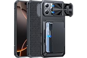 BSNRM for iPhone 16 Pro Max Case Wallet with Credit Card Holder (4-5 Cards), [RFID Blocking & Camera Cover] Slim Card Slot Shockproof Case for Women Men Compatible with iPhone 16 Pro Max, Black