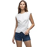 Hudson Womens Shoulder Padded Wrap Sleeveless Tee