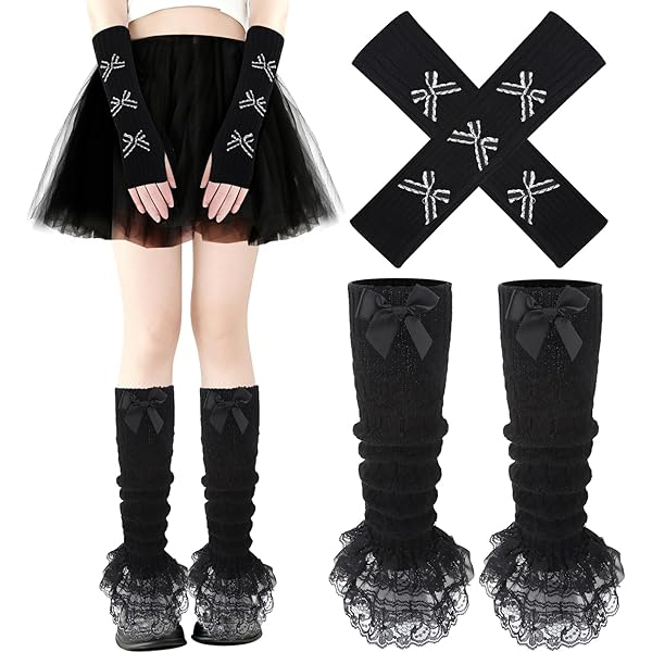 メイページ　Boots Arm Warmerセット yeabwps Leg Warmers Arm Warmers Knee Warmers 2Pcs Include Black