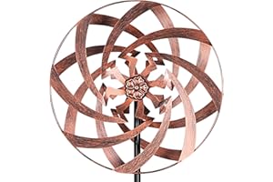 IDYLLIC DEER Metal Wind Spinners for Yard Decor - 63 Inch Kinetic Art Garden Spinner with Replaceable Bearings, Outdoor Patio Lawn Sculpture for Meditation & Gifts