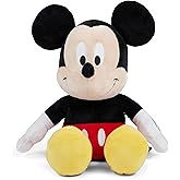Disney Official Mickey Mouse Soft Toy for Kids, Cuddly Character with Fuzzy Texture and Embroidered Details, Flexible Ears, Plushy Suitable for All Ages, Measures 15 Inches (10 inches Sitting)