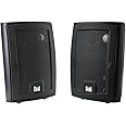 Dual Electronics LU43PB Black 4 inch 3-Way High Performance Outdoor Indoor Speakers with Powerful Bass | Effortless Mounting