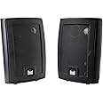 Dual Electronics LU43PB 3-Way High Performance Outdoor Indoor Speakers with Powerful Bass | Effortless Mounting Swivel Bracke