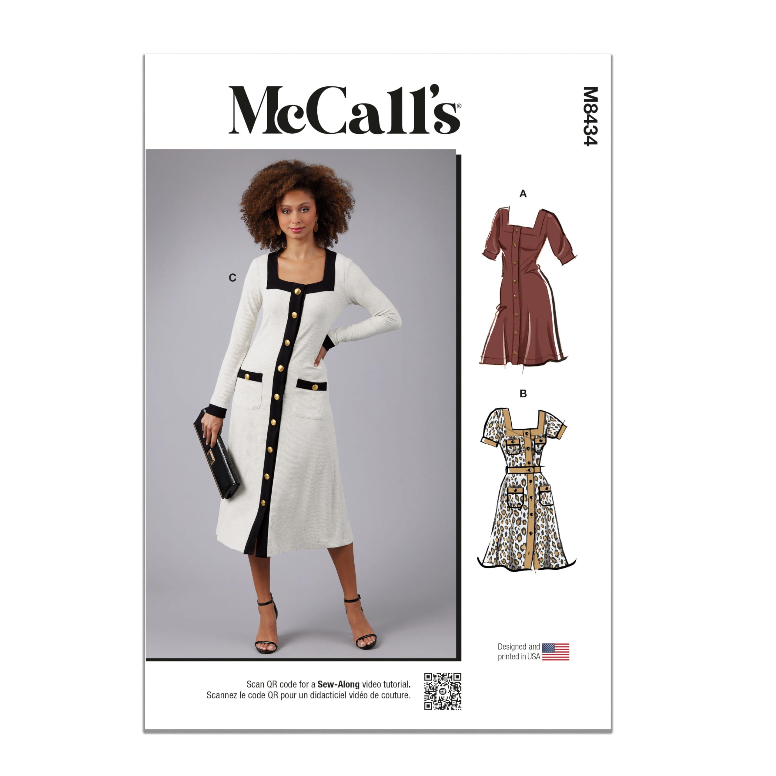 MCCALLS M8434D5 Misses' Knit Dresses D5 (4-6-8-10-12)