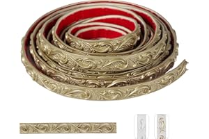 2 cm x5 m Champagne Gold Crown Molding Trim - Peel and Stick 3D Floral Wall Trim for Mirror Frames, Furniture & Ceiling Decor