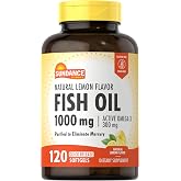 Sundance Fish Oil Softgels 1000mg | 120 Count | Purified to Eliminate Mercury | with 300mg Active Omega-3 | Natural Lemon Flavor | Non-GMO and Gluten Free Supplement