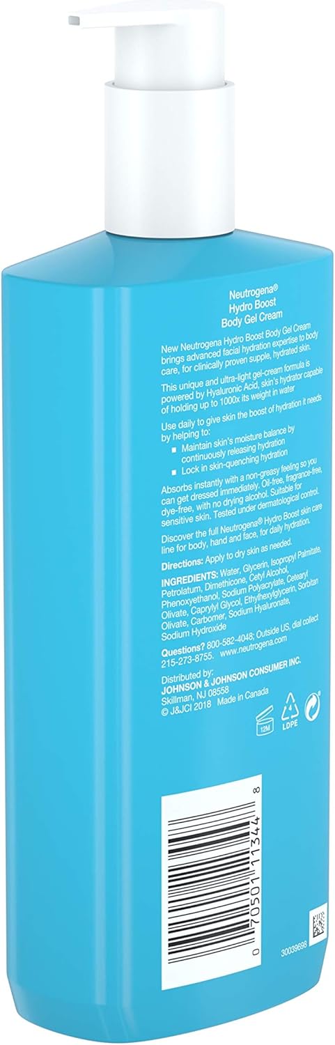 Neutrogena Hydro Boost Fragrance-free Hydrating Body Gel Cream, 16 Ounce : Beauty