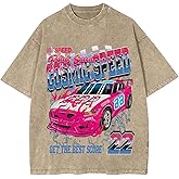 SOLY HUX Men's Graphic Print T-Shirt Vintage Drop Shoulder Short Sleeve Casual Loose Tees Summer Outfits