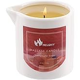 MELONY Massage Candle - Holiday Candle Gifts for Women & Men - Moisturizing Body Oil Candle for Home Spa - Body Massage Oils & Lotion Candle - 8.1oz (Champagne Sugar)