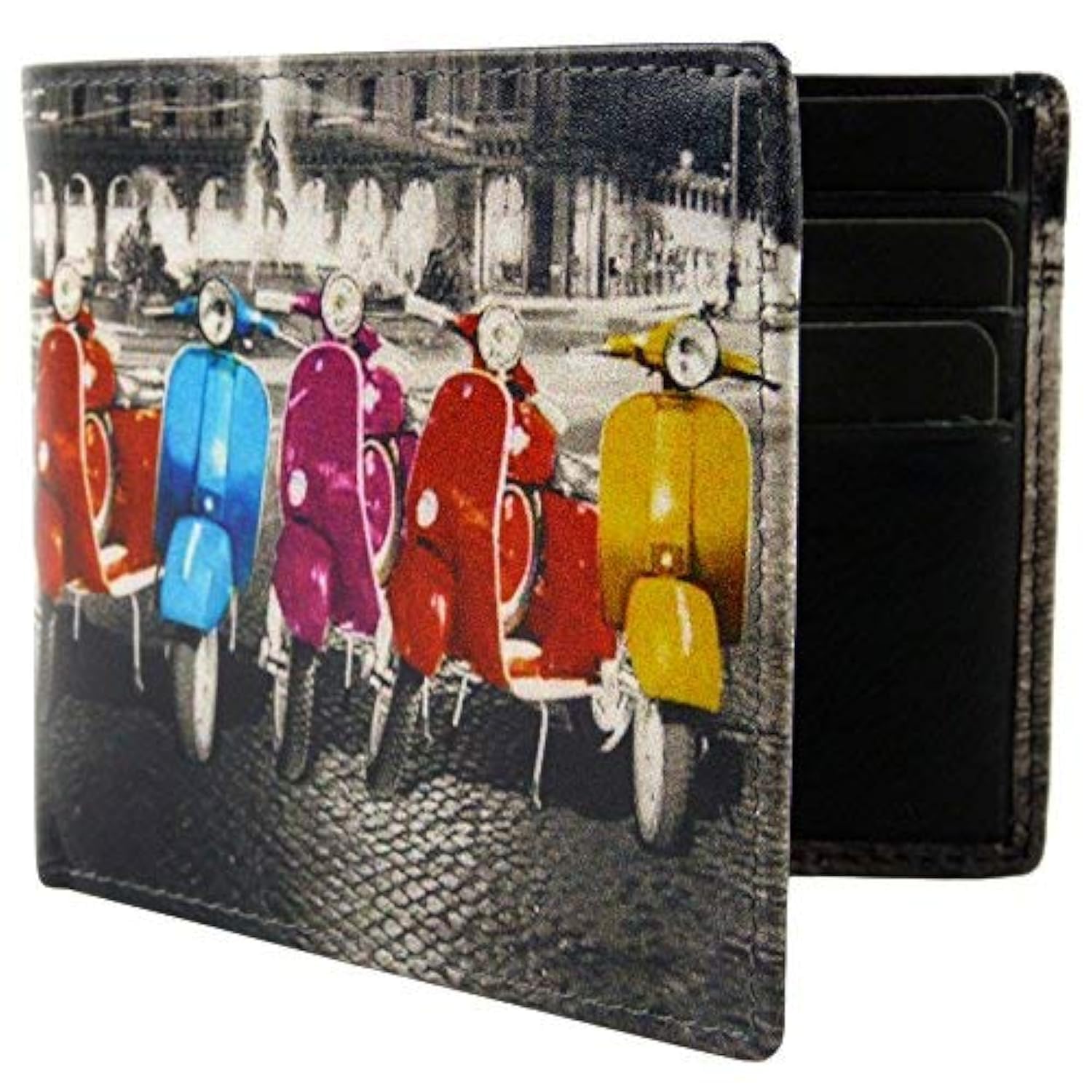 Golunski Mens Leather Wallet Retro Vespa Scooter in Gift Box