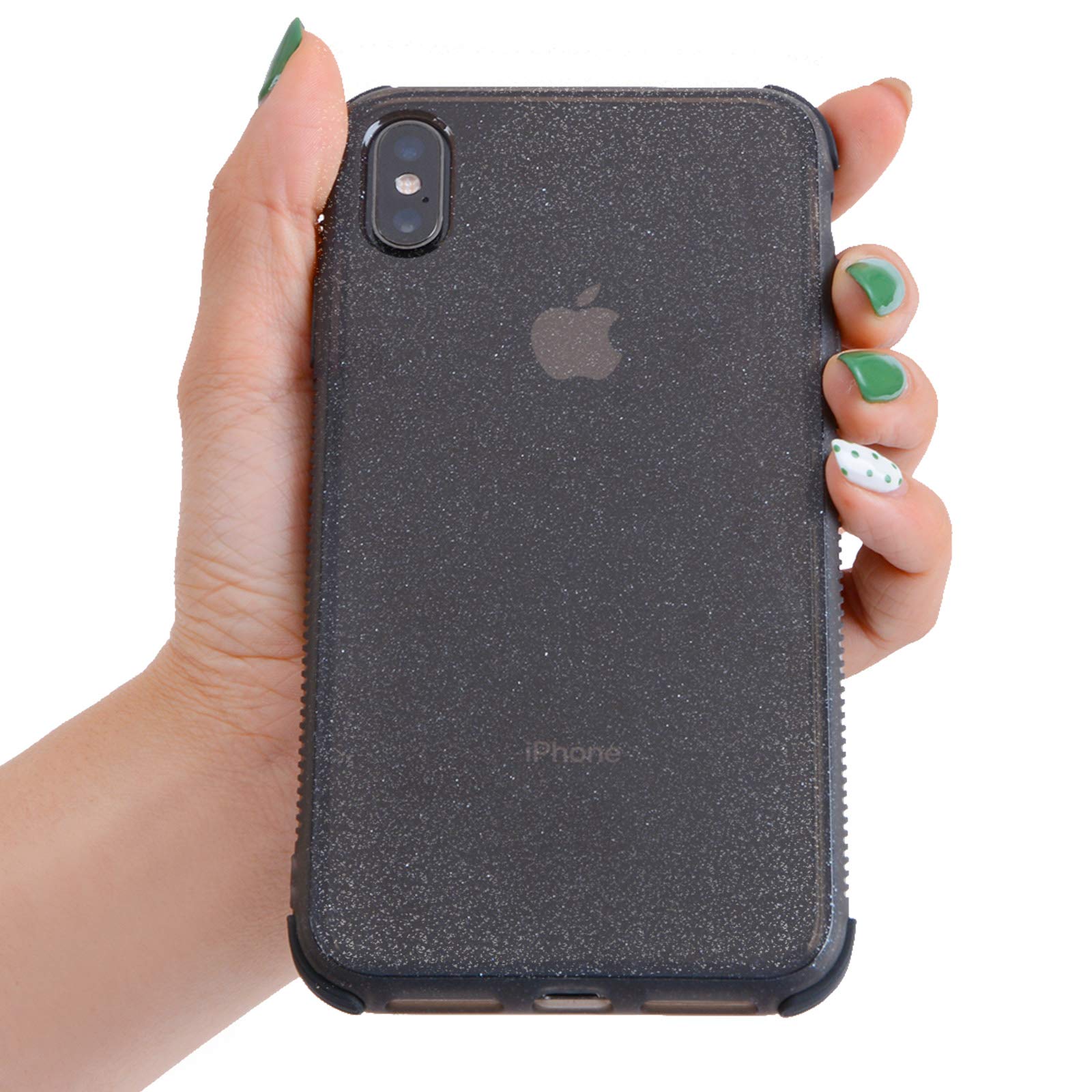 Voilamart iPhone Xs MAX Case Bling Shiny Cute Pattern Design Sparkle Glitter Anti-Slick/Protective Case for iPhone Xs MAX, Black