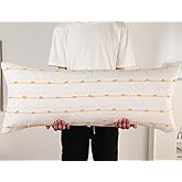 NUYECY Extra Long Body Pillow case 12 x 48 Inch,Striped Pattern Boho Decorative Long Lumbar Throw Pillow Cover,Large Body Pillow Cover for Bed Sofa Couch Farmhouse,Yellow