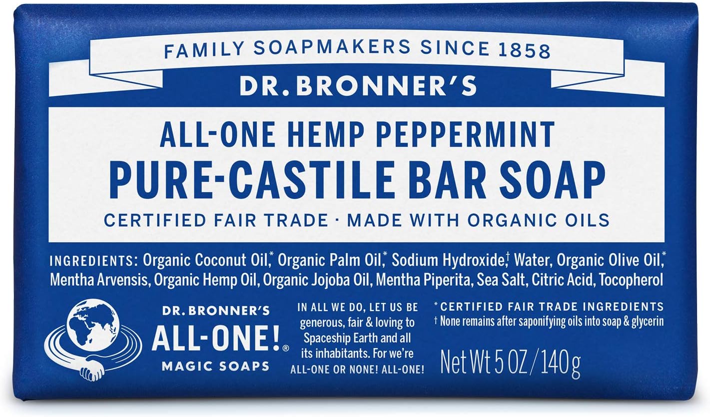 Dr Bronner's, Savon à la menthe poivrée ,140g (paquet de 1) Amazon.fr