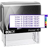 StampBee Large size Custom Stamp - Up to 5 Lines of Personalized Text, 6 Ink Colors &amp; Many Fonts, Self Inking Business Stamp, Personal use, Return Address, Labels, Name, Office Supplies, Rubber Stamps