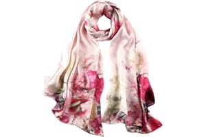 STORY OF SHANGHAI Women's 100% Mulberry Silk Scarf Luxury Ladies Silk Scarves Sunscreen Shawls Wraps For Hair