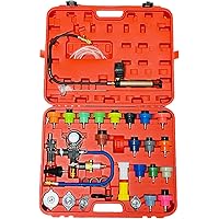 HZAUTOS 34PCS Radiator Pump Pressure Tester and Coolant Vacuum Refill Tool Kit, Pressure Leak Tester Tool Kit for Automotive