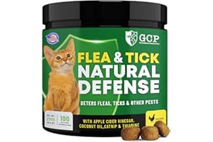 Guardian's Choice Flea and Tick for Cats Chewable Treat - No Harsh Chemicals - 100 Chicken Flavored Treats Pets Brand - Tasty Chews Cats Love - Flea Treat for Cats