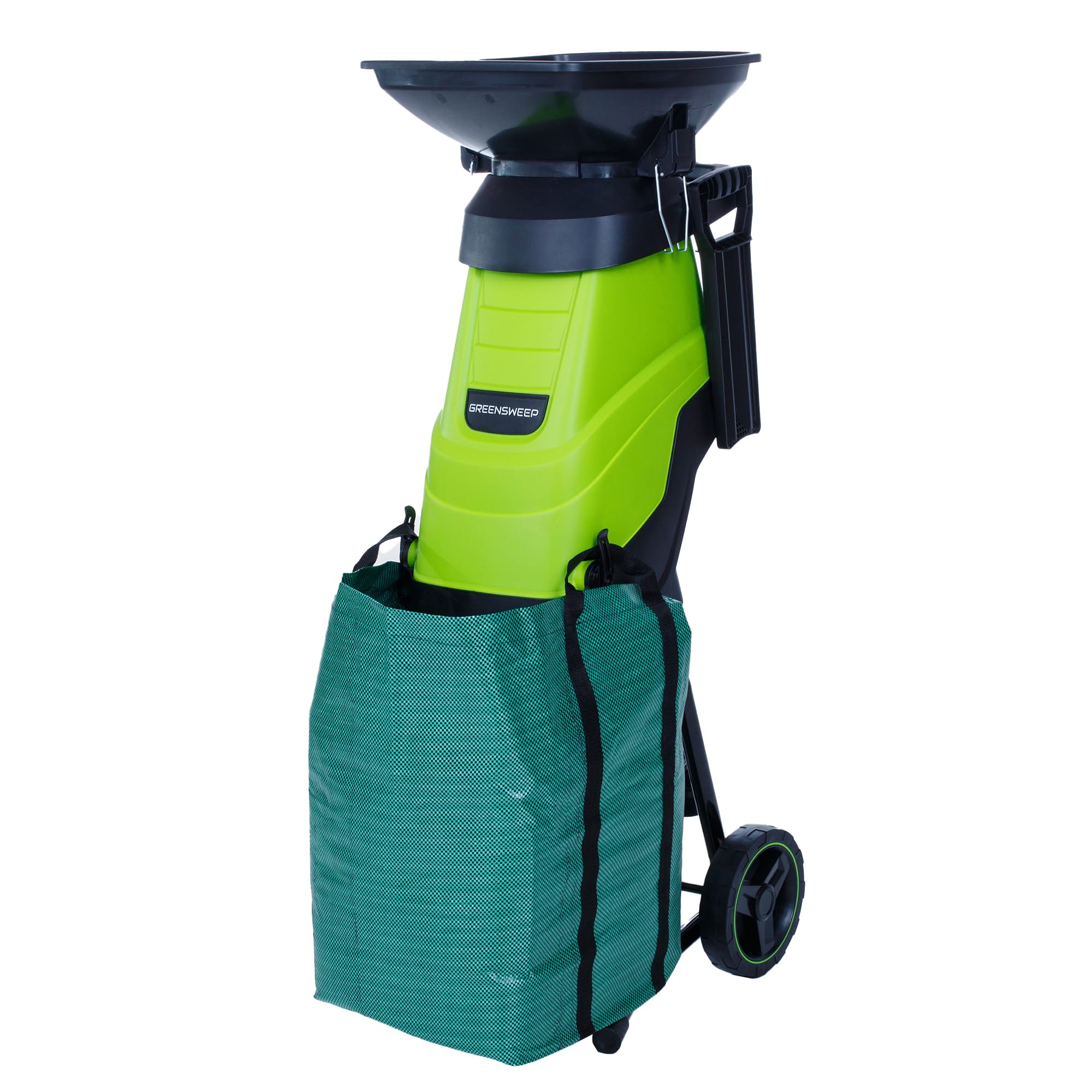 Photo 1 of **DIRT**GREENSWEEP Electric Wood Chipper & Mulcher – 15A Powerful Garden Shredder for Branches, Sticks & Yard Waste – Compact, Quiet & Easy to Use with Collection Bag