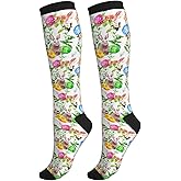 Guiteinyi Avocado Compression Socks Women Men Knee High Stock for Running Work Support Nurses Travel