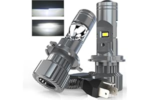 CHOPDARK H4 H19 HS1 9003 HB2 LED Bulbs Small Projector Lens Fog Lamps 110W 30000Lm 6500K White Light for Cars Motorcycles, Pack of 2