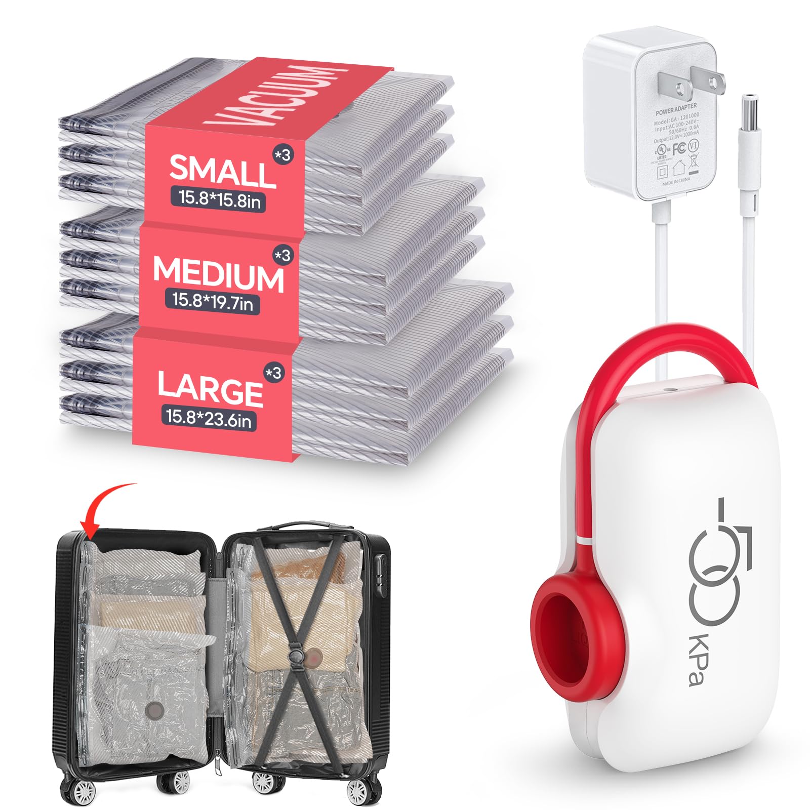 Photo 1 of VMstr Vacuum Storage Bags for Travel 5pcs *NO PUMP