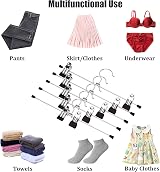 XIAO MO GU Trouser Hangers 20 Pack with Adjustable Metal Clips Silver view 5