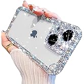 Changjia Clear Glitter Case for iPhone 15 Plus, Cute Luxury Bling Sparkly Diamond Rhinestone Camera Protection Soft TPU Bumper Shockproof Women Girls Slim Protective Case for iPhone 15 Plus 6.7",Clear