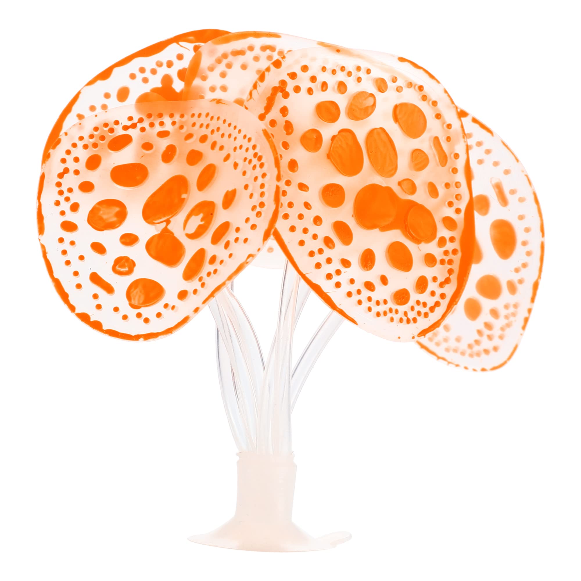 VOCOSTE Silicone Glowing Aquarium Simulation Coral with Sucker, Orange