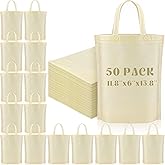 Windyun Reusable Grocery Bags Large Non Woven Shopping Bags with Handle Foldable Portable Tote Carryall Bulk 11.8x6x13.8 Inch