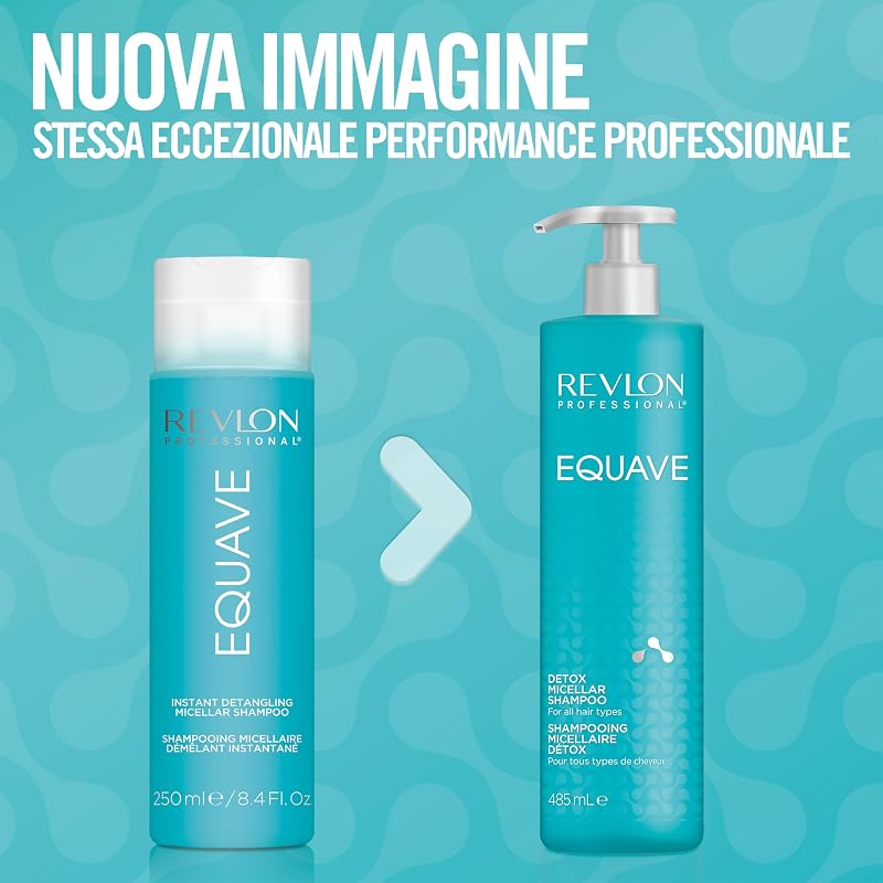 Equave Detox Micellar Shampoo For All Hair Types, Shampoo Micellare, Shampoo Detox, Detergente, Arricchito Con Cheratina, Per Tutti I Capelli – 485ml