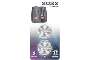 REMOTEOVERSTOCK (2 Pack) CR2032 2032 Smart Remote Key Fob OEM Battery fits Key case Shell (2016-2021) for Toyota 86 Avalon C-HR Camry Corolla Highlander Prius Prime Rav4 (3 or 4 Button) Smart Key Remote Fob HYQ14FBC