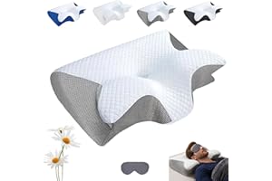 Sleep Apnea Pillow, Premium Memory Foam Pillow, Snoring Pillows Sleep Apnea Butterfly Pillows for Side, Back&Stomach Sleeper 