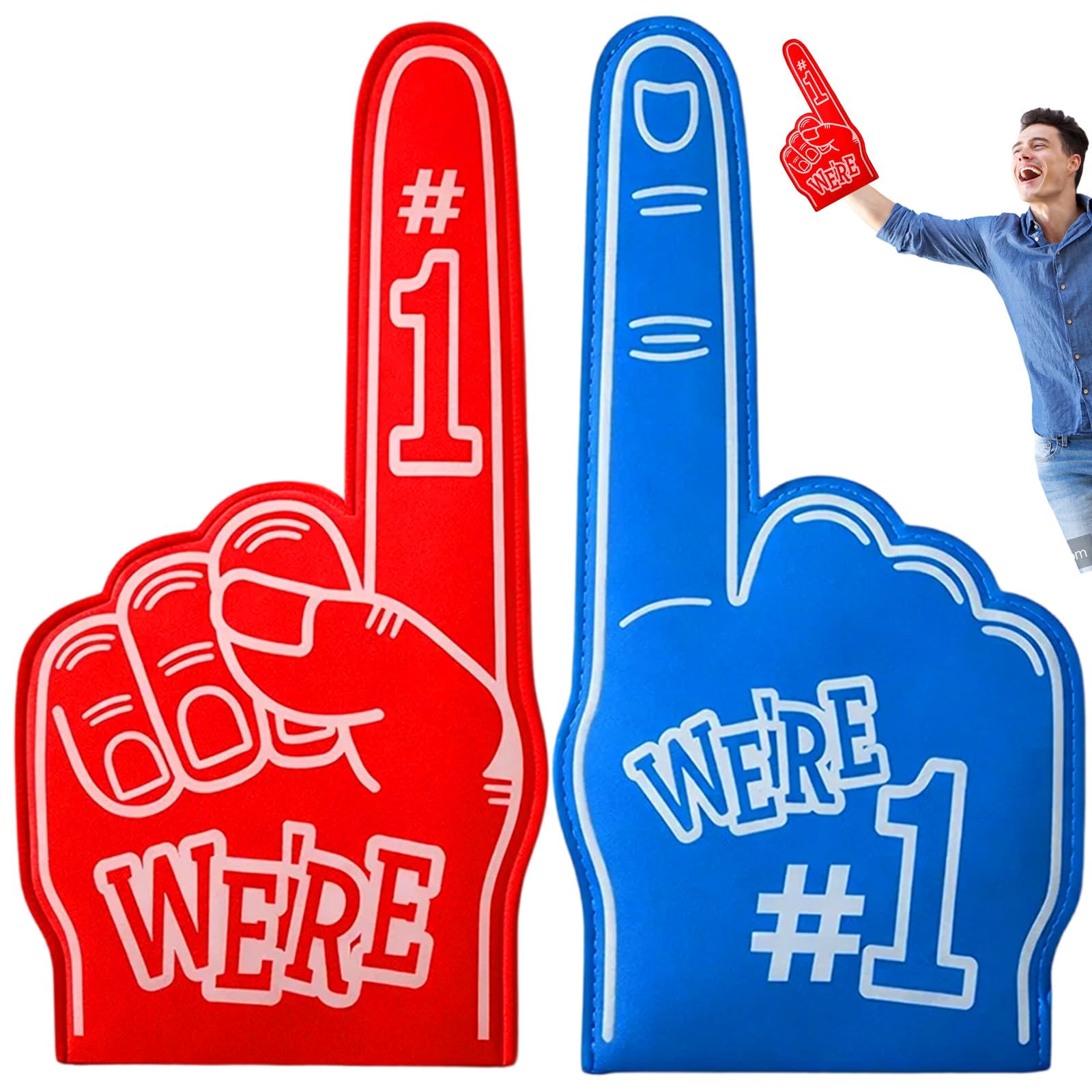 2 Pcs Foam Finger, Two Gladiators Foam Finger for Sports Events, Foam Hand Accessories for Party Props Sports Fan Enthusiasts, Dimensions 23 x 46 cm