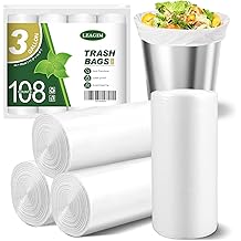 Small Trash Bags 3 Gallon, 108 Count Garbage Bags Bathroom Mini Trash Can Liners, fit 10-13 Liter Clear