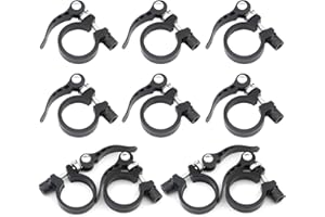 Rowiz 34.9mm Quick Release Seatpost Clamp, Aluminum Alloy Seat Tube Clip Bicycle Seatpost for Mountain Tube Bike, Pack of 10,