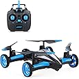 SZJJX Air-Ground Quadcopter RC Drone 6-Axis Gyro Flying Car 2.4Ghz 6CH Land/Sky 2 Modes Helicopter 2 in 1 Toy (Blue)