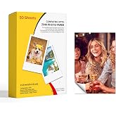 Sticky Back Photo Paper 2x3 for Kodak Kodak Step, Printomatic (50 Sheets) | for Kodak Photo Paper 2x3 Sticky Back Works with Kodak Step, Step Touch Slim, Printomatic, Printomatic+, Smile+ Printer