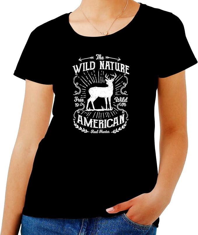 Wild Nature EPS1111 Women's TShirt Black Amazon.co.uk Clothing
