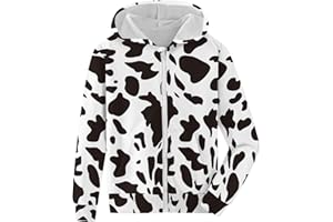 Fanient Girls Zip Up Hoodies Kids 3D Cool Casual Hooded Sweatshirts Hoody with Pockets 6-14 Years