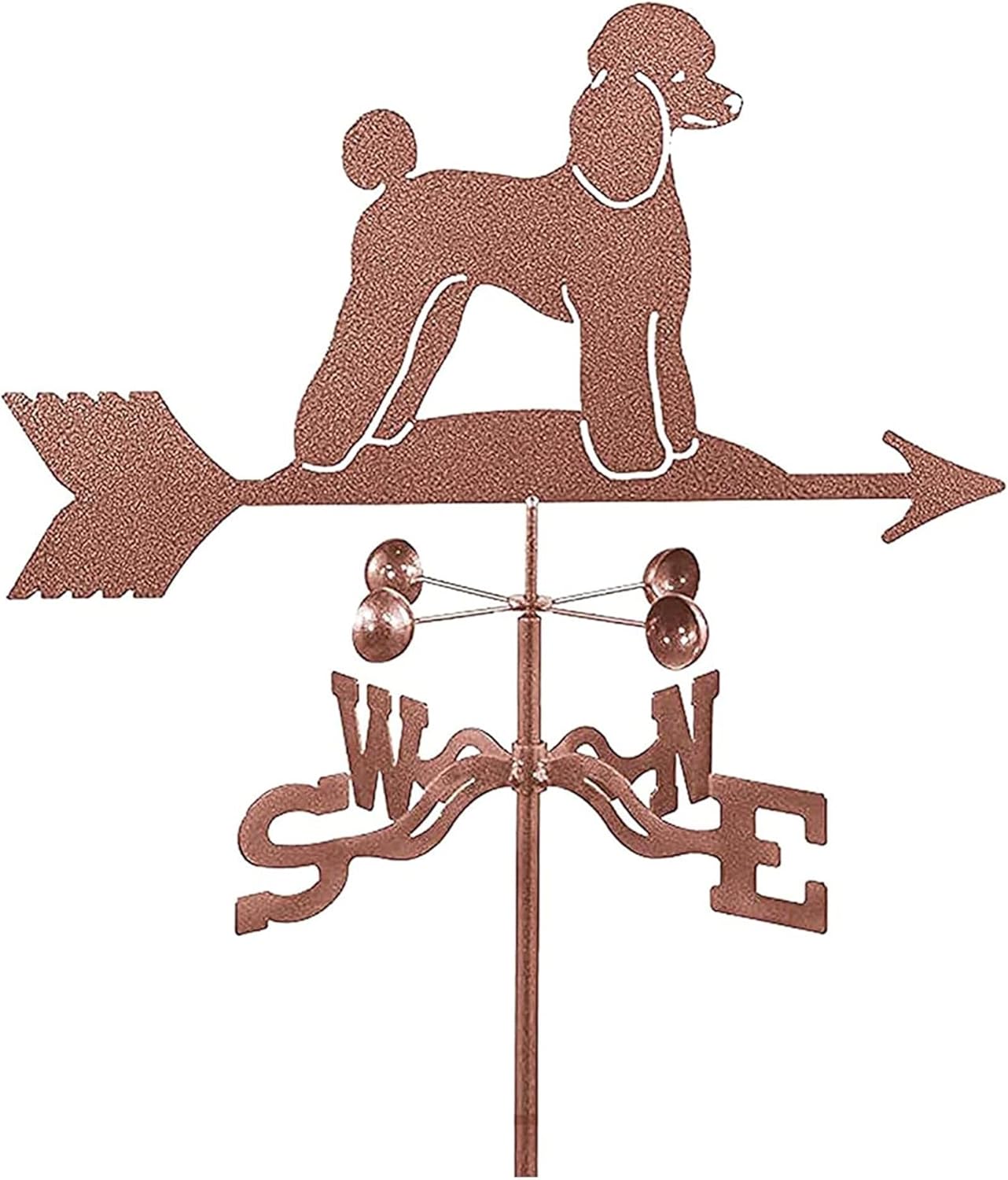 Weathervanes - Metal Weathercock Garden wind direction indicator Weather vane poodle dog farm scene weather vane wind vane wind indicator stainless steel durable with bracket for garden garage dome barn Garden Weath