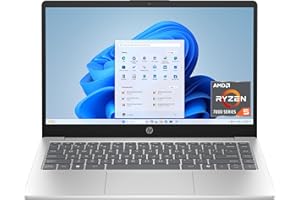 HP 14 inch Laptop, HD Touchscreen Display, AMD Ryzen 5 7520U, 8 GB RAM, 512 GB SSD, AMD Radeon Graphics, Windows 11 Home, Natural Silver, 14-em0499nr