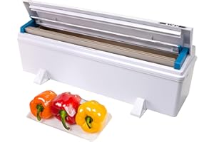 IDL Packaging WP-180D 18" WrapMaster Dispenser for Food Film Rolls, White – Professional Dispenser with Cutter for Home or Commercial Kitchen – Hidden Blade, Smooth and Safe Cutting
