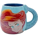 Disney The Little Mermaid Ariel Ceramic Coffee Mug – Unique Coffee Cup Featuring Ariel with Figural Tail Handle – Collectable Ceramic Mugs – Official Licensee