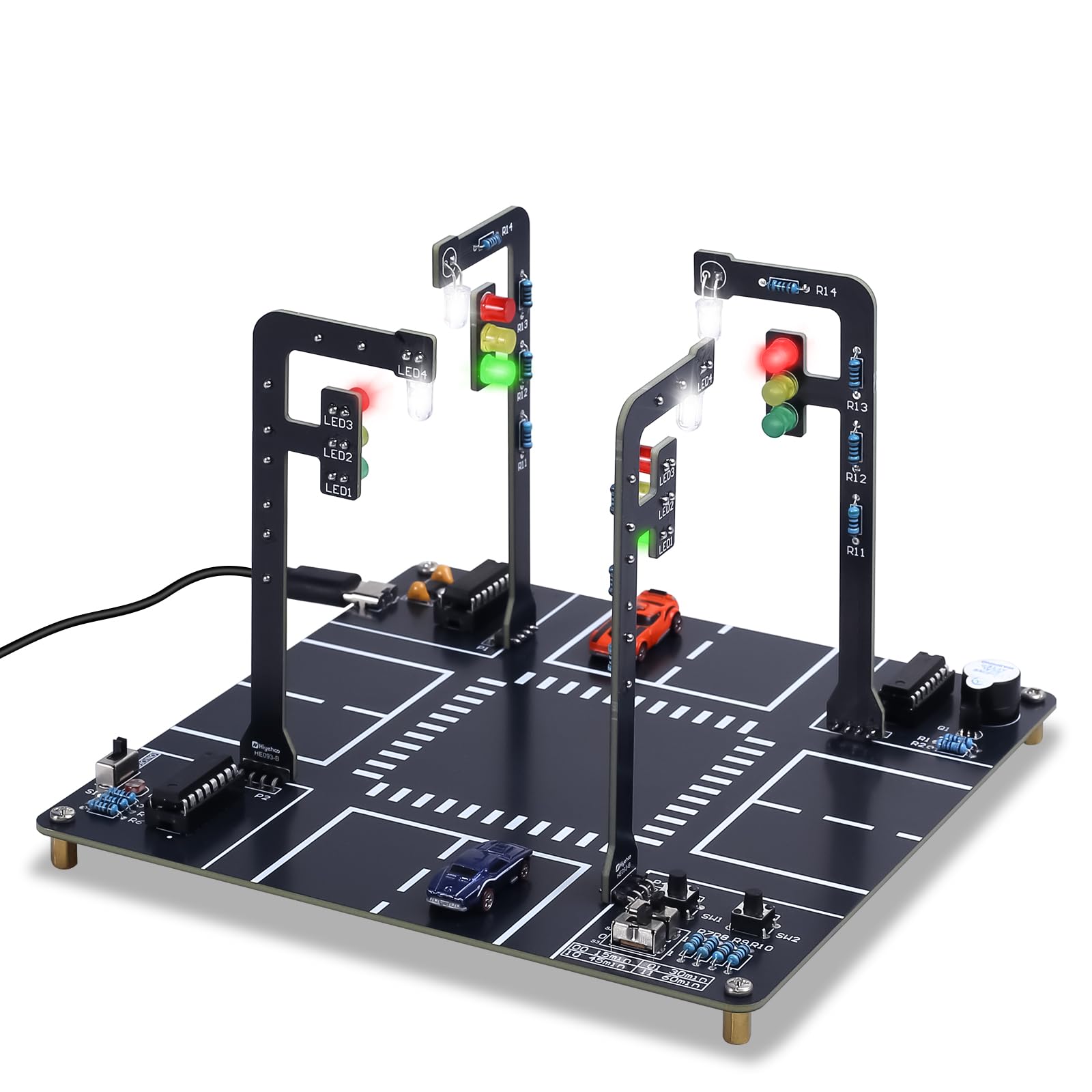 BANRIA LED Traffic Light Simulation Soldering Practice Kit, DIY Traffic Signal Light Circuit Board Soldering Kit with Sounds, STEM Educational Electronics Projects for Home and School Learning